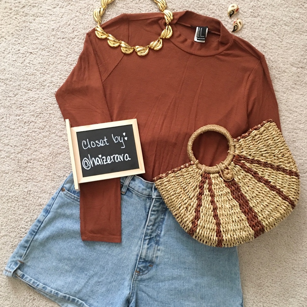 Burnt Amber Turtleneck with cutout back